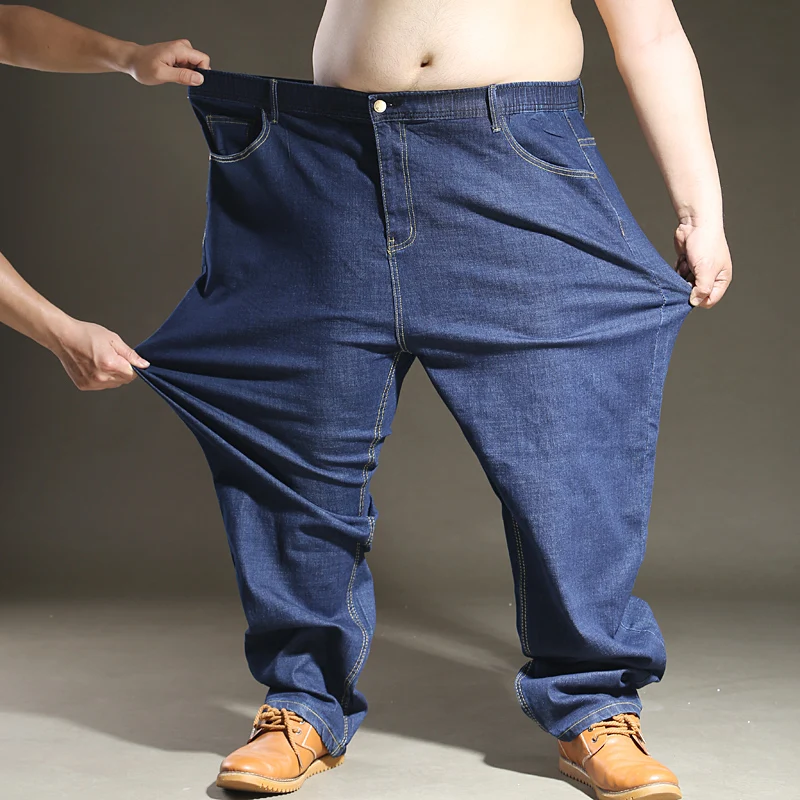 Джинсы мужские Стрейчевые большого размера с эластичным поясом размеры 8XL 7XL