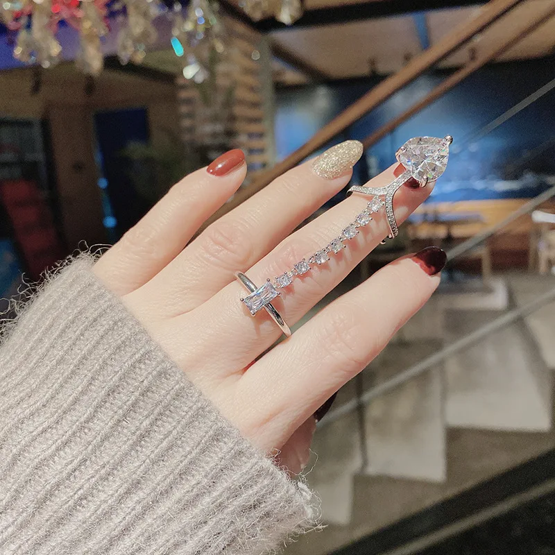 

Luxury New Rings For Women Fingers Korean Style Fashion Shinning Zircon Heart Ring Jewelry bijoux
