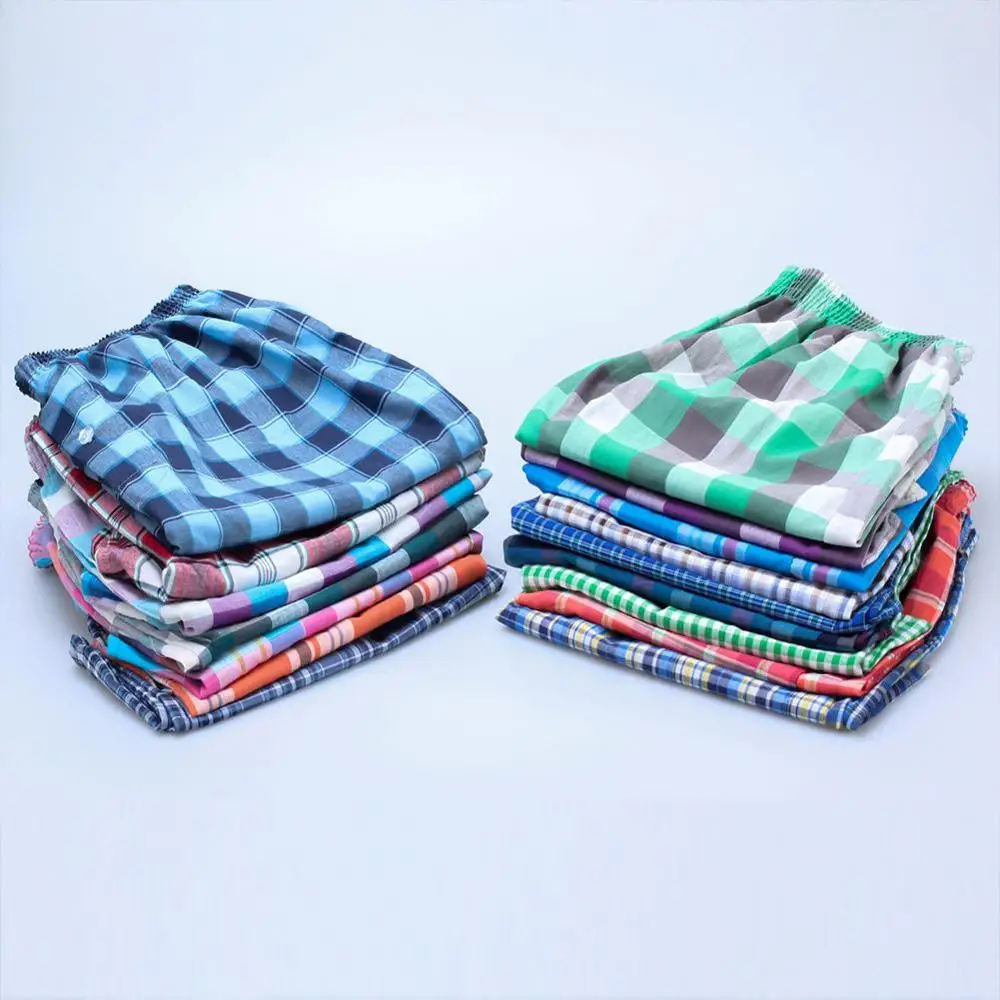 1 шт./4 шт. хлопковые мужские шорты клетчатые боксеры дышащие трусы свободные