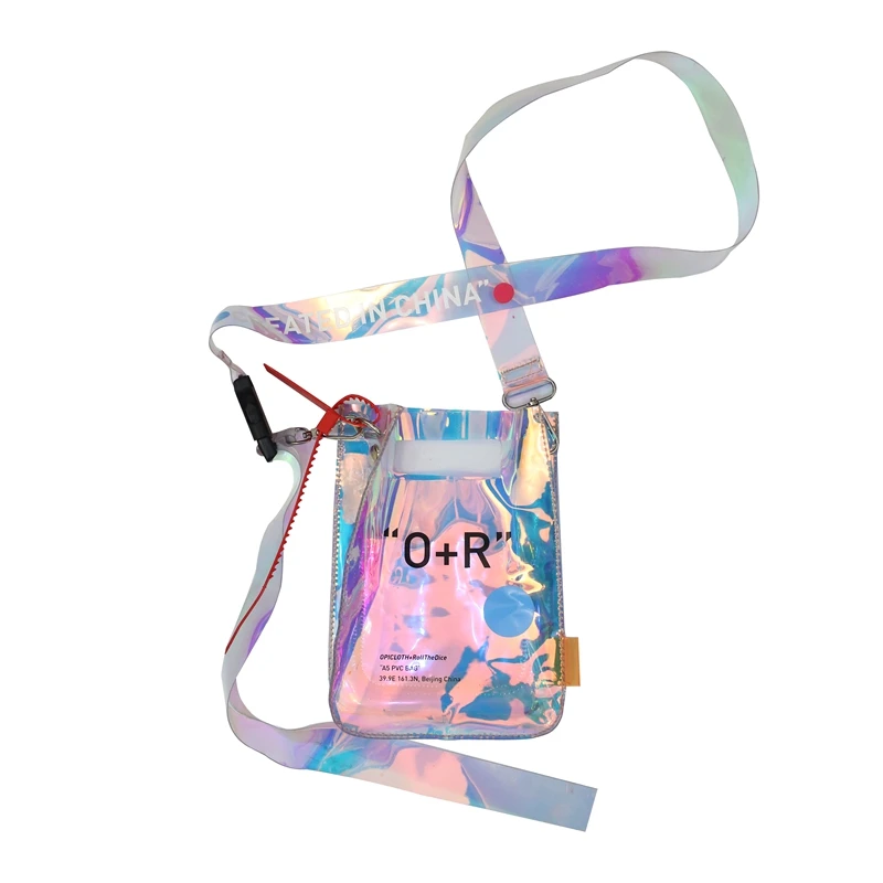 

Personality hot's Brand Crossbody Bag Pvc Transparent Bag Laser Bag Ins Korean Shoulder Bag Female Student Mobile Phone Shoulder