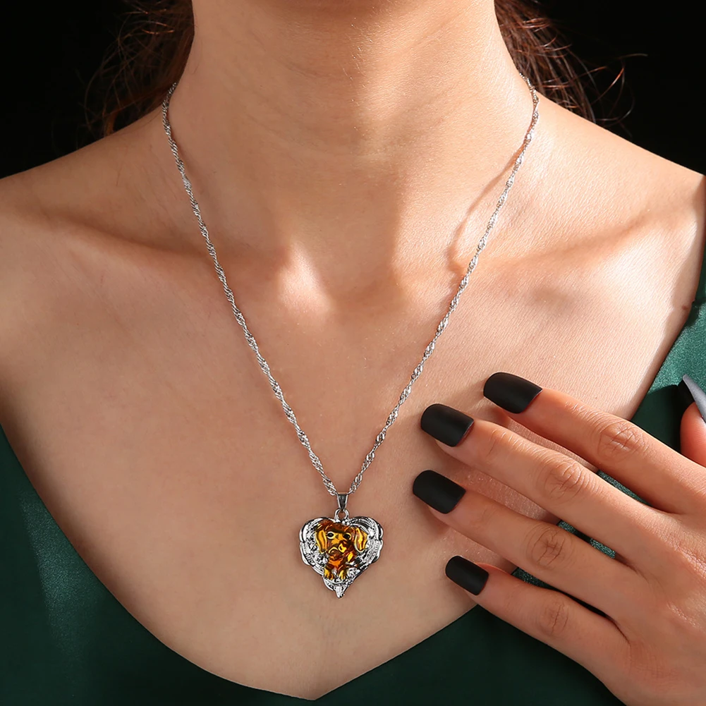 Цепочка с подвеской в форме сердца для женщин сплав влюбленных ожерелье до