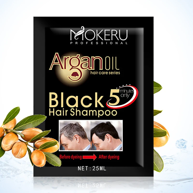 

Mokeru 25 мл натуральная быстрая черная краска для перманентной краски для волос шампунь для седых волос
