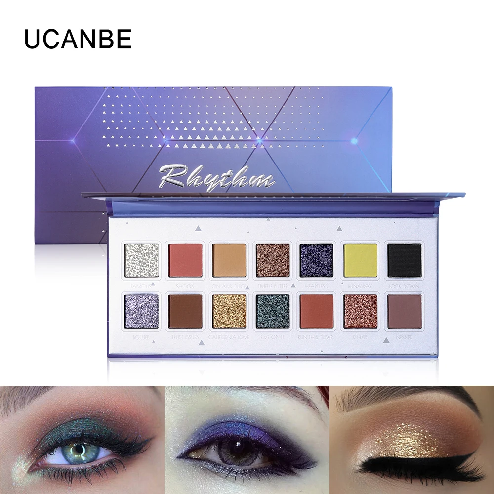UCANBE Rhythm тени для век палитра макияжа 14 цветов мерцающие матовые телесные