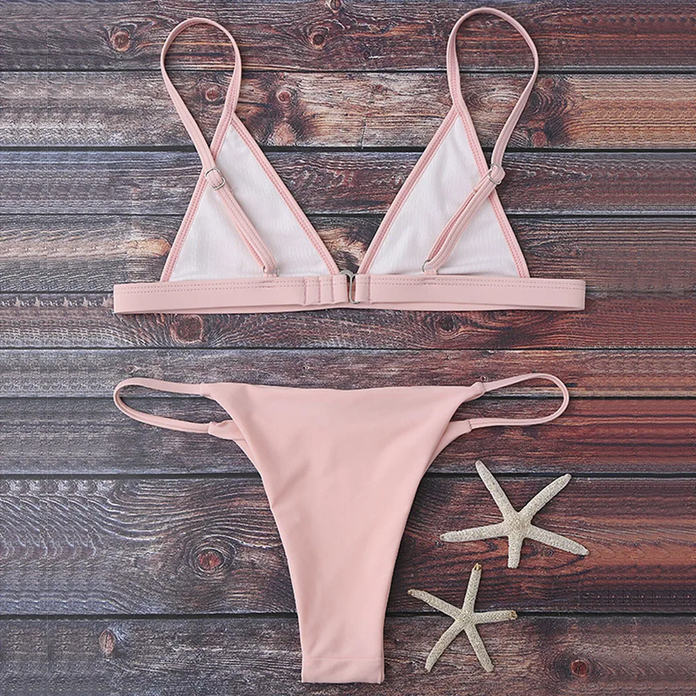 Женский купальник бикини ZAFUL на тонких бретельках сексуальный с низкой талией и