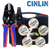 7pcs crimping tool set ratcheting wire crimper pliers for heat shrink non insulated open barrel ferrule connectors solar energy