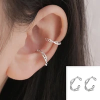 silver geometric twist without pierced ear buckle 2021 trendy all match creative fashion design sense ear bone ladies ear clip