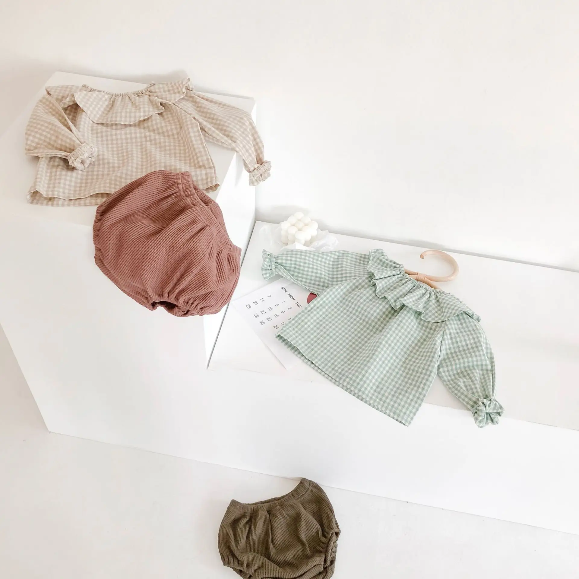 

Newborn Baby Clothes Set Ins Autumn Long Sleeve Infant Baby Clothing Set Cotton Plaid Top + Short 2pcs Outfits Toddler Clothes