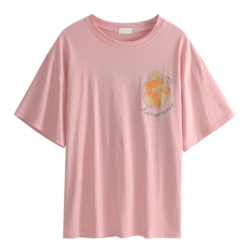 

Korean Clothes New Summer Women's Clothing Oversize Trend Fashion T-Shirts Street Style Creative Printing O-Neck Casual Tees