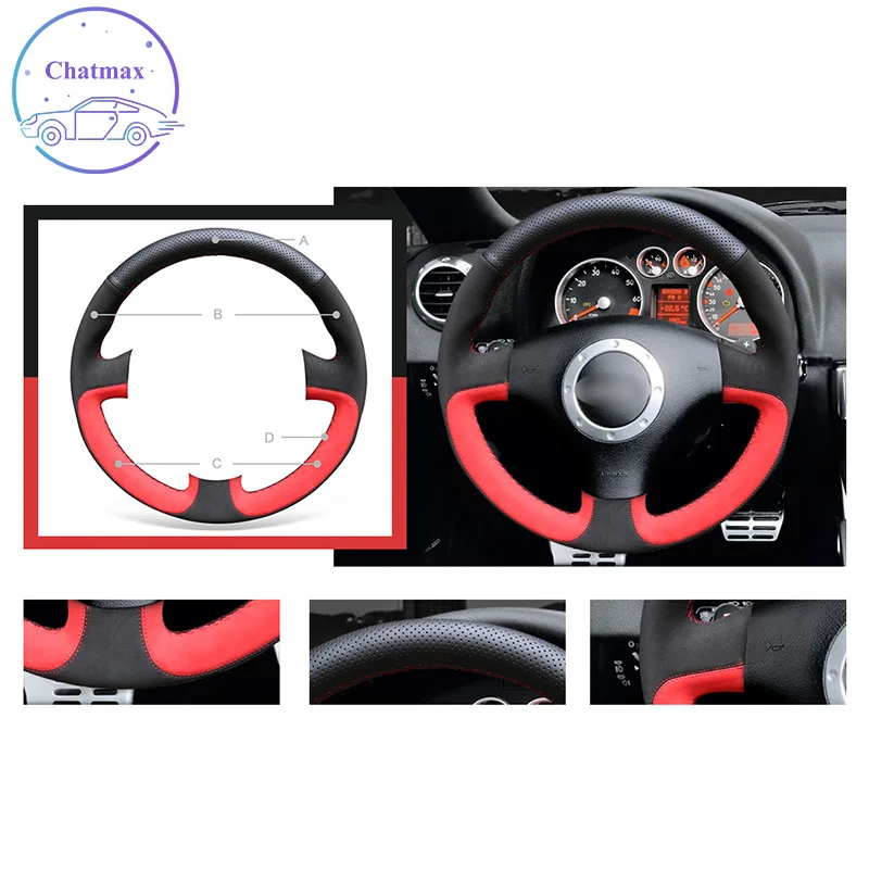 

DIY Hand-stitched Leather Car Steering Wheel Cover for Audi A4 B6 Avant A2 8Z A3 8L Sportback A6 C5 A8 D2 TT 8N S3 S4 RS4 RS TTS