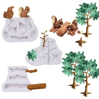 squirrel trunk big tree chocolate baking candy bar silicone mold cake tools kitchen accessories squid game