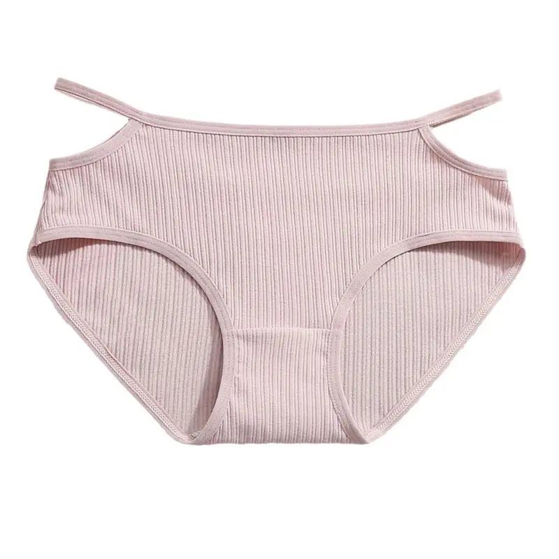 

100% Cotton Hollow out Striped Women's Panties Briefs Low Waist Soft Female Underwear Skin-friendly cotton underwear women
