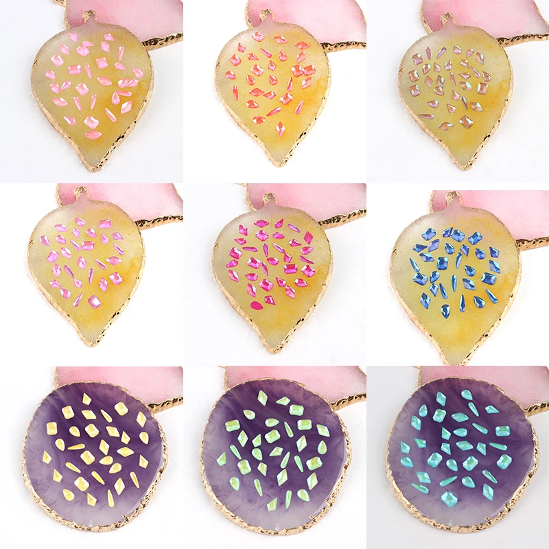 Новый 30/100 шт мокко смешанный Маникюр Искусство горный хрусталь Многоцветный 3D