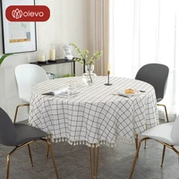 nordic white dining tassel round tablecloth coffee neat table ins maps cotton linen cloth set pad the lattice side setting cover