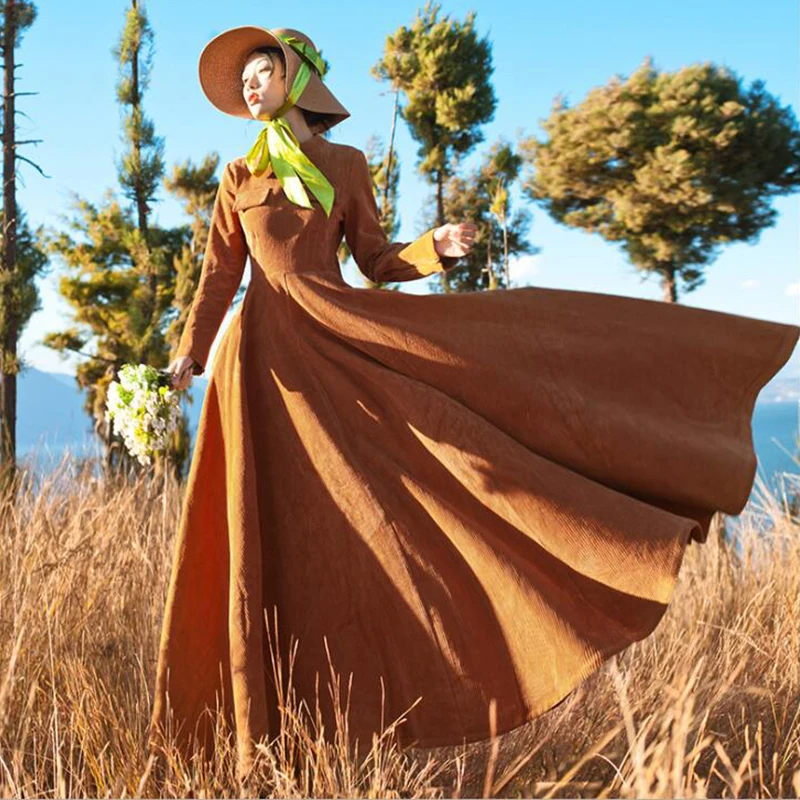 Новинка 2019 года сезон весна-осень однотонные Длинные вечерние платья для женщин