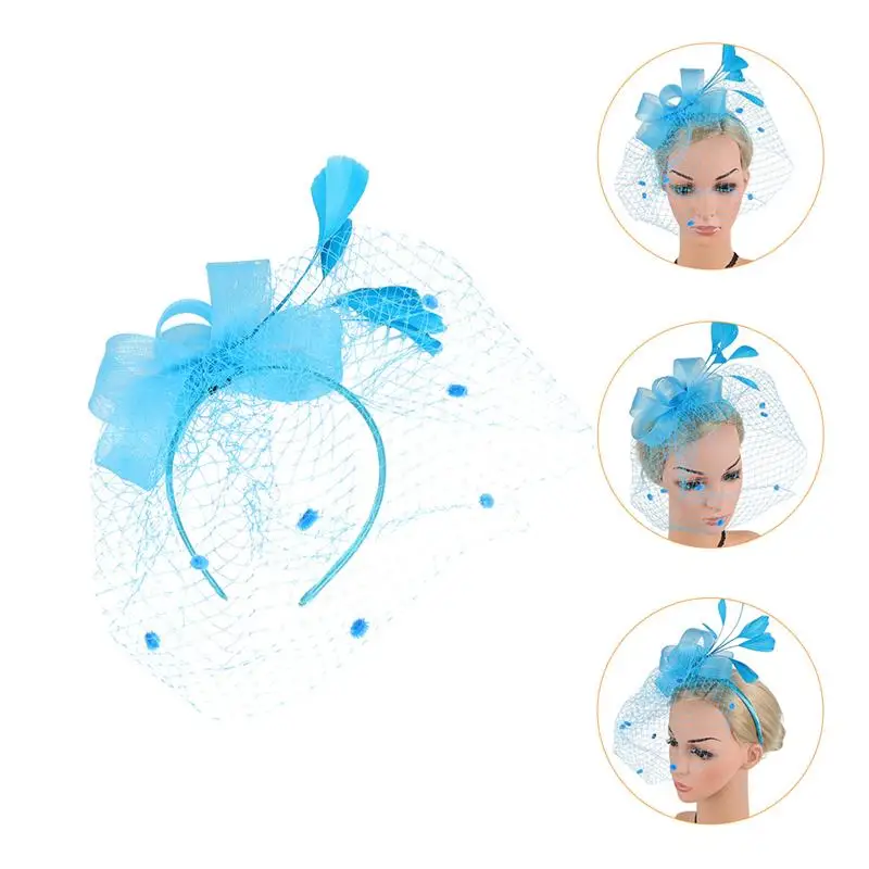

1Pc Creative Bridal Headdress Feather Gauze Clip Photo Prop Hair Supply