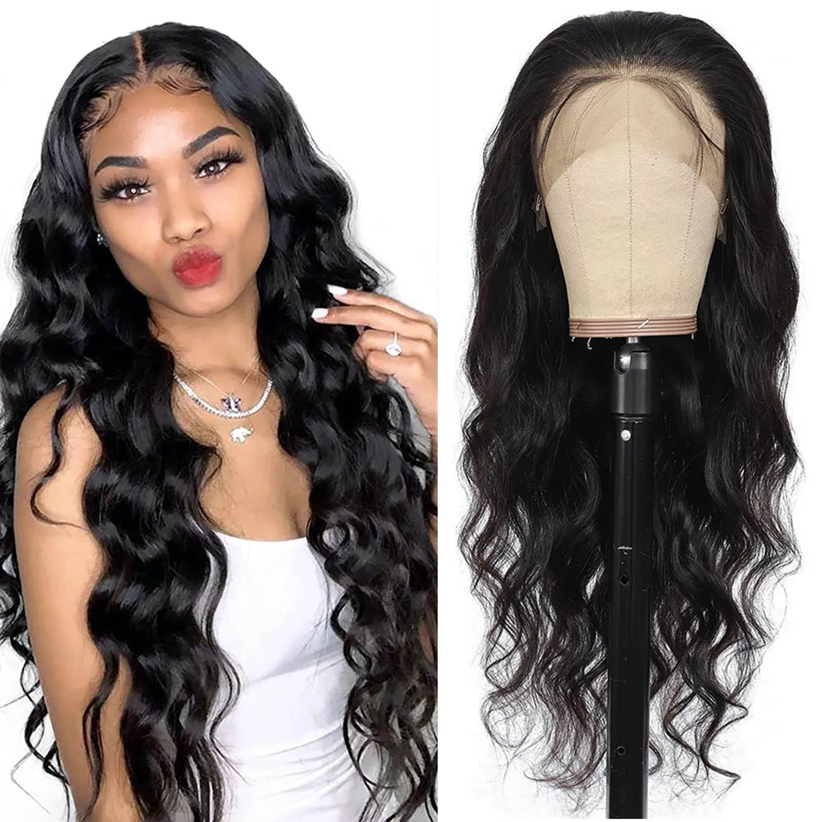 

Curly Long Wigs Hair парик Body Wave Lace Frontal Wig Pre Plucked With Medium Parting Baby Hair Cosplay Sexy Women Hair Styling
