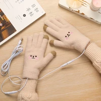 1 pair electric usb powered heated gloves winter warm gloves knitted heating mittens for out hand warmers for men women s2742