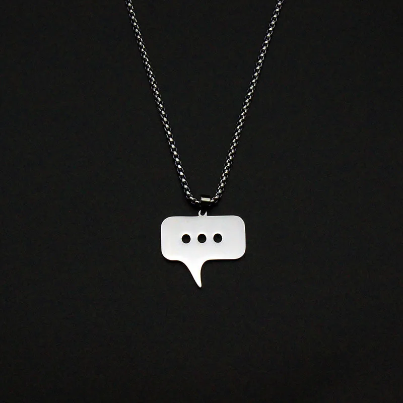 

Simple hip-hop trendy men and women necklace dialogue information necklace titanium steel pendant sweater chain