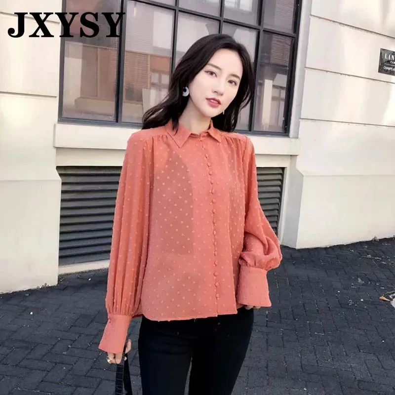 Блузка JXYSY Женская в английском стиле элегантная прозрачная пикантная блузка с