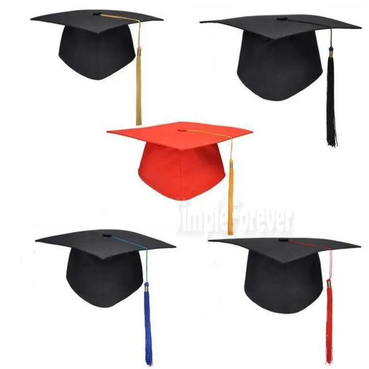 

School Graduation Party Tassels Cap Mortarboard University Bachelors Master Doctor Academic Hat 50PCS