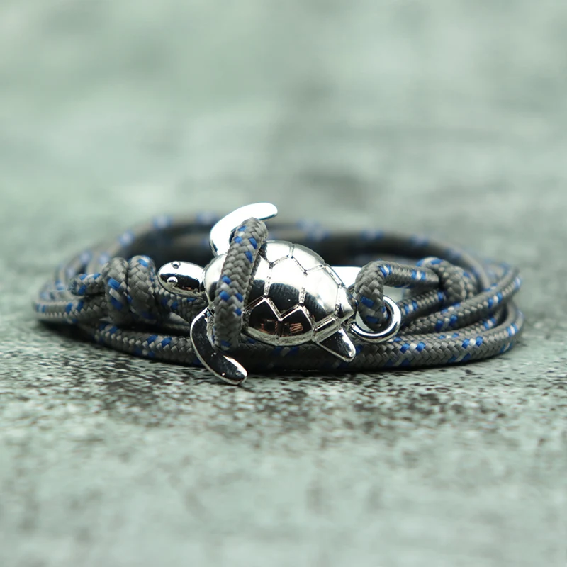 Fashion Handmade Paracord Sea Turtle Bracelet Charm Multilayer Rope Viking Braclet For Men Women Wristband Jewelry Pulseira | Украшения и
