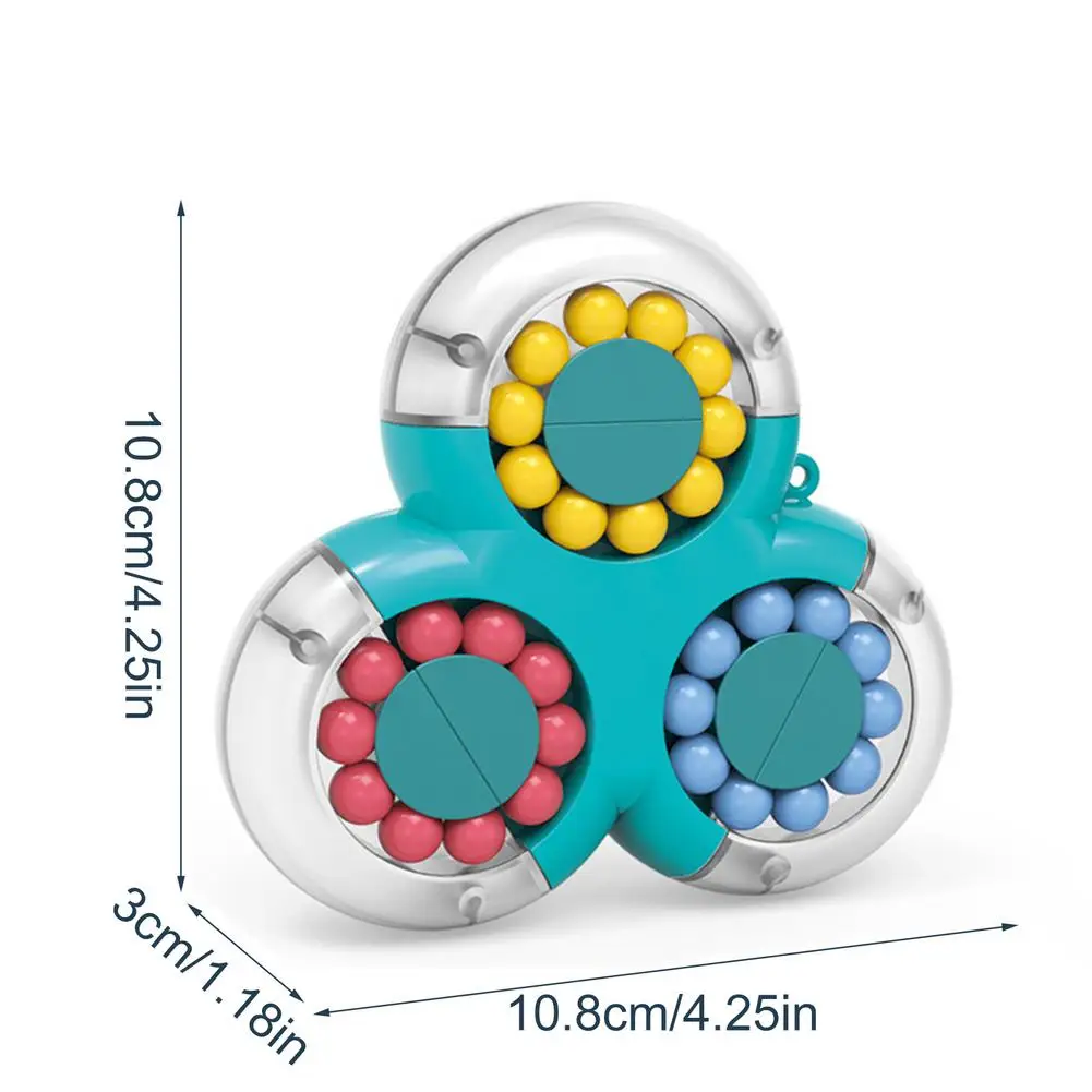 

Rotating Magic Beans Cube Fingertip Keychain Fidgets Toys Kids Adults Stress Relief Spin Bead Puzzles Children Education Game