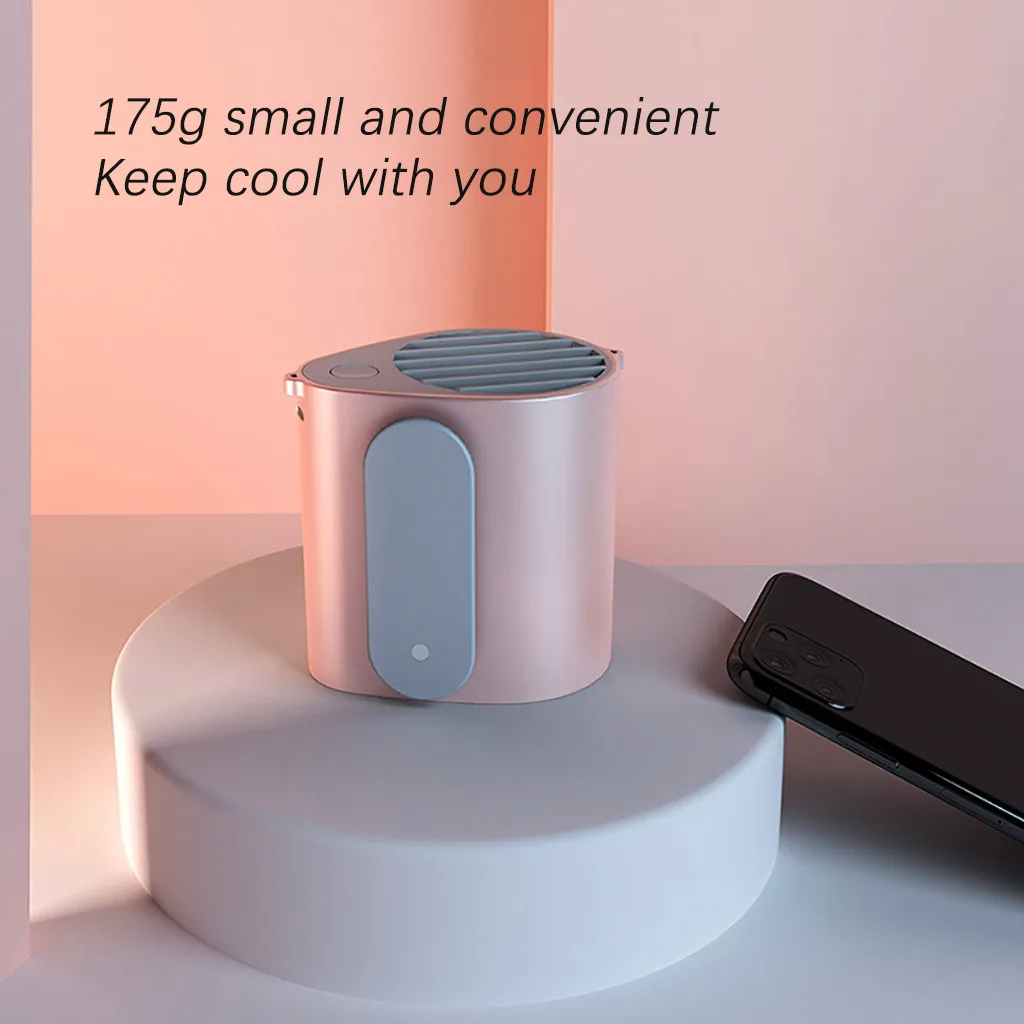 

Usb Desk Fan 3 Speeds Portable Smart Home Fashion Mute Desktop Office Fan Hanging Neck Sport Fans Wearable Waist Clip