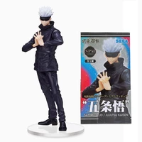 in stock sega anime figure jujutsu kaisen gojo satoru blindfolded standing posture model decoration collectible toys 20cm