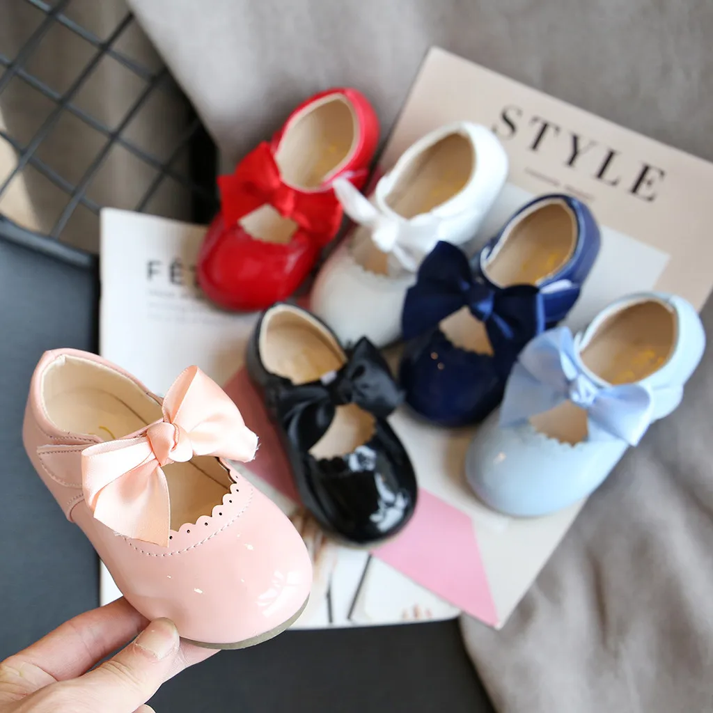 

ISHOWTIENDA Toddler Infant Kids Baby Girls Butterfly Knot Princess Leather Shoes Sandals Обувь Для Новорожденных Kids Shoes 2021