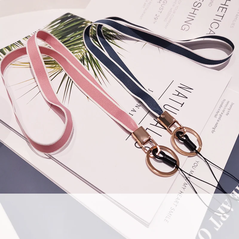 

Mobile Phone Strap Lanyard White Border Neck Strap for IPhone Keys ID Card Phone Straps USB Badge Holder DIY Hang Rope Lanyards