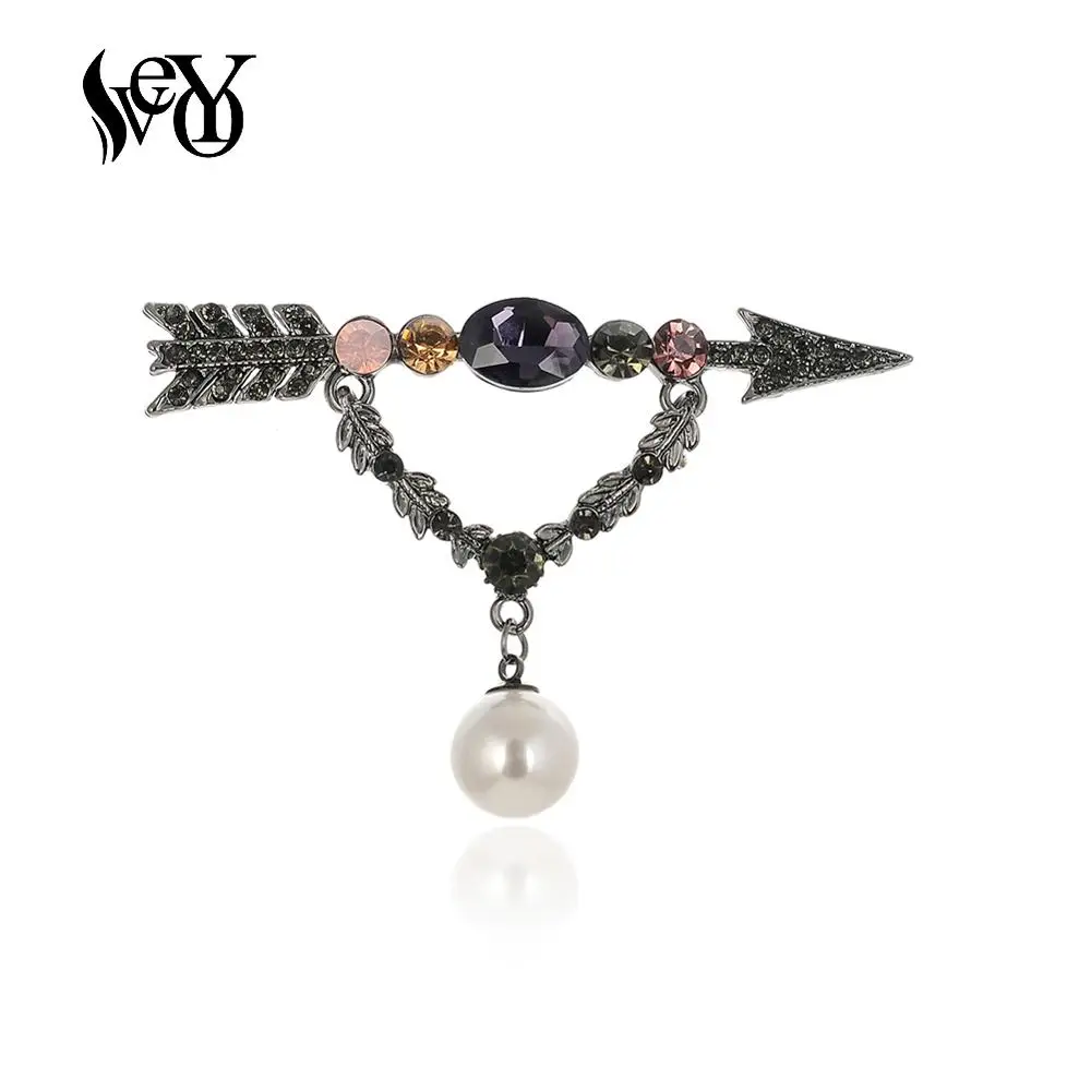 VEYO Элегантная Брошь со стразами Стразы стрелками в виде Купидона шпилька для