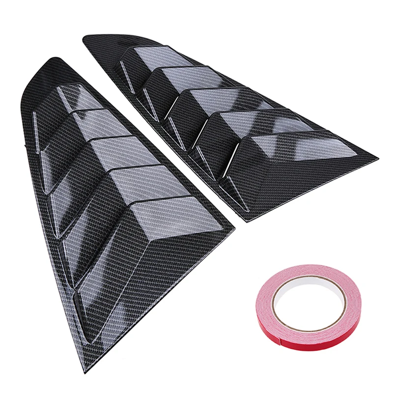 POSSBAY Imitation Carbon Fiber 1/4 Quarter Side Window Scoop Louvers Cover Vent for Ford Mustang Fastback 2015-present | Автомобили и