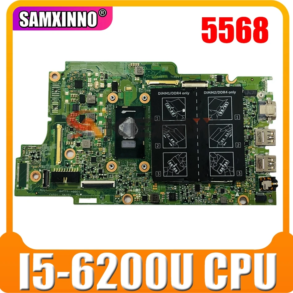 

Оригинальная материнская плата для ноутбука DELL Inspiron 5568 Core I5-6200U материнская плата CN-0YKP87 0YKP87 15296-1 SR2EY DDR4