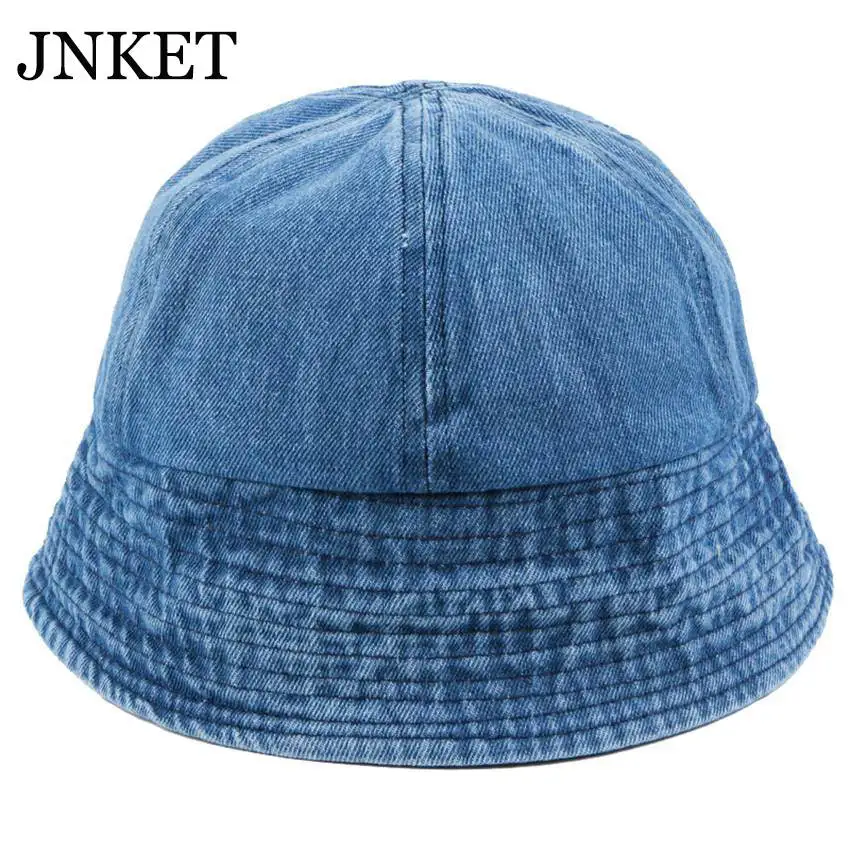 

JNKET New Fashion Women Washed Fabric Fisherman Cap Denim Bucket Hat Beach Sun Hats Summer Hat Outdoor Travel Hat Foldable Cap