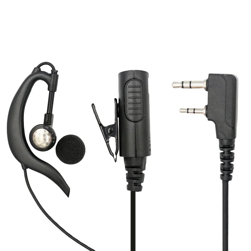 

Kenwood Earpiece with Mic 2 Pin G Shape Headset with Ptt Compatible for Baofeng UV-5R BF-888S BF-F8HP BF-F9 UV-82 Walkie Talkie