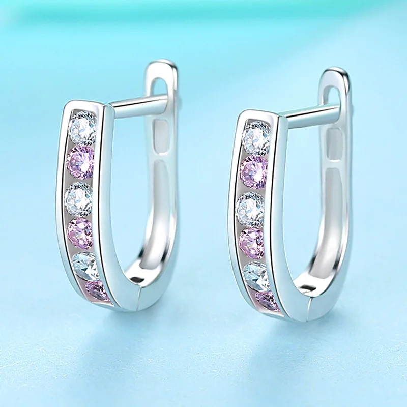 Роскошные стерлингового серебра 925 пробы серебряные серьги-гвоздики для женщин