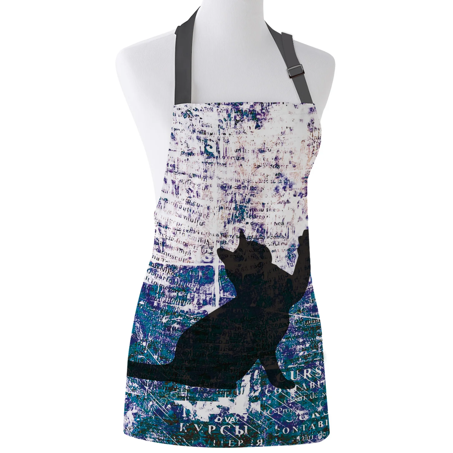 Кухонный Фартук кошка ловля бабочка абстрактный Регулируемый слюнявчик фартуки