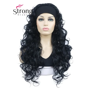 StrongBeauty длинные черные волнистые, с высокой теплотой, искусственные, цвет на выбор