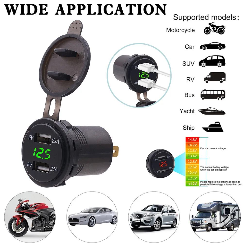 Дропшиппинг USB зарядное устройство 4.2A двойной порт с вольтметр светодиодный