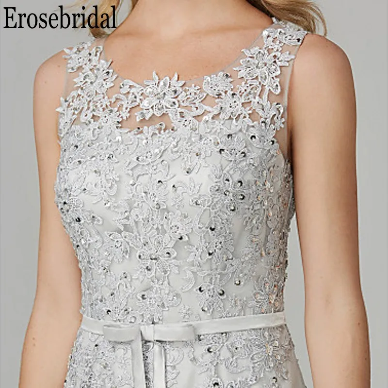 Erosebridal Элегантные Формальные платья Вечерние серые кружевные вечерние с бисером