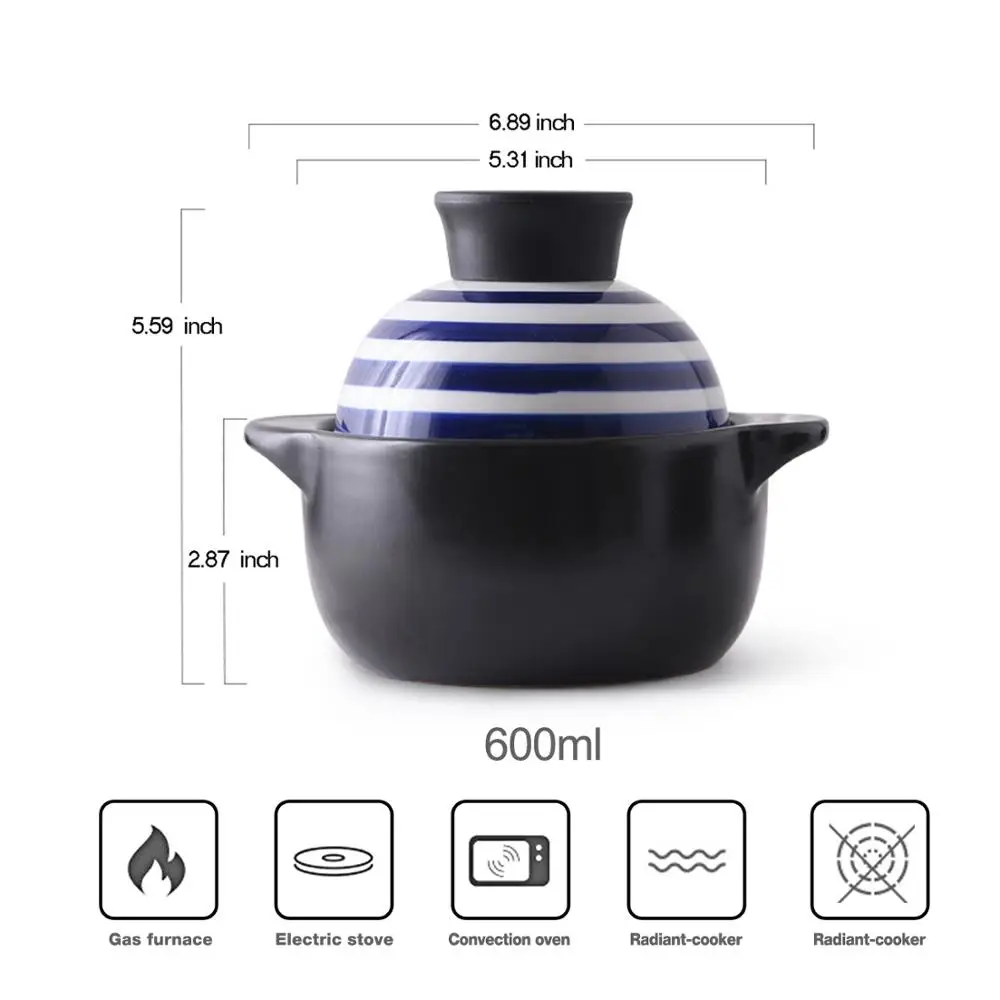 Мини керамическая кастрюля миска для детского питания многофункциональная