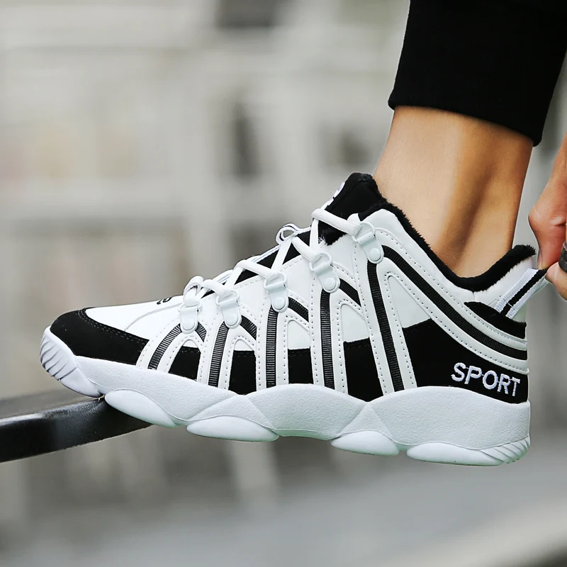 women&amp#39s Shoes Winter thick-soled shoes plus velvet warm sneakers fashion casual running men comfortable winter boots46 | Обувь