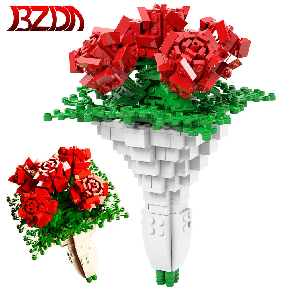 

SEMBO City Botanical Rose Bouquet Building Blocks Plants Bonsai Bricks Model Toys For Adult Girlfriend Valentine's Day Gifts