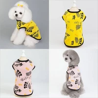 pet cat costume small dog cat clothes cotton casual vests letter printing pet vests spring summer cute puppy cat kitten t shirt