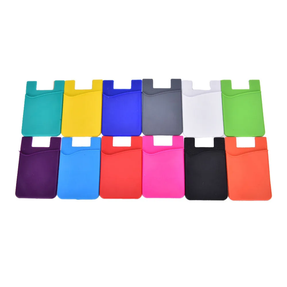 

1PC 12 Colors Nice Fashion Adhesive Sticker Back Cover Card Holder Case Pouch For Cell Phone
