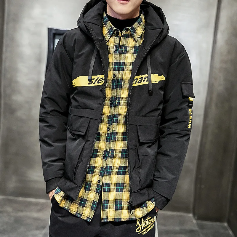 Мужская Лоскутная камуфляжная теплая хлопковая куртка бомбер зимняя свободная