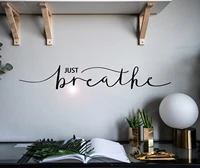 vinyl wall decals inspiring just breathe word letter sticker mural home living room bedroom decoration dc01