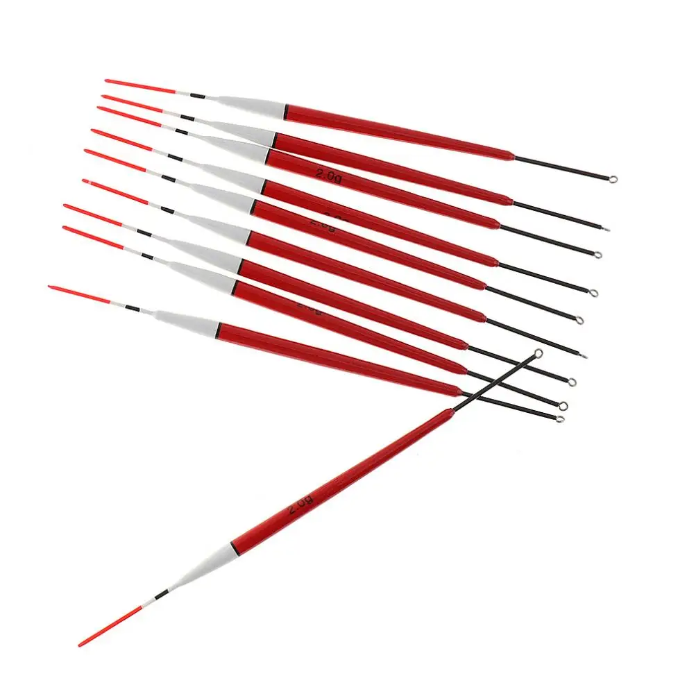 10 шт./лот красные профессиональные поплавки для рыбалки легкий набор деревянных