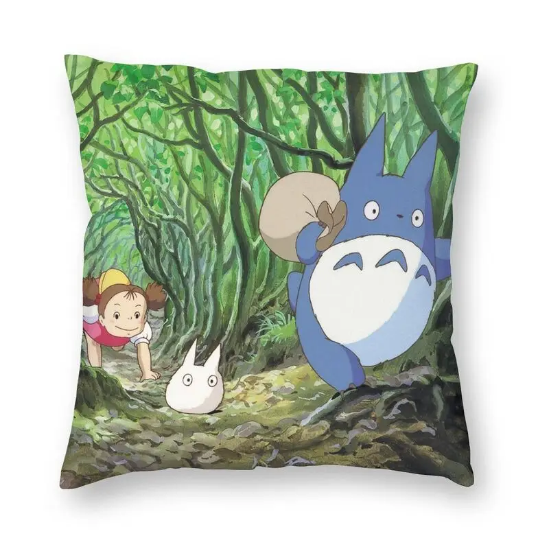 

My Neighbor Totoro Anime Manga Cushion Cover Studio Ghibli Floor Pillow Case for Living Room Fashion Pillowcase Home Decorative