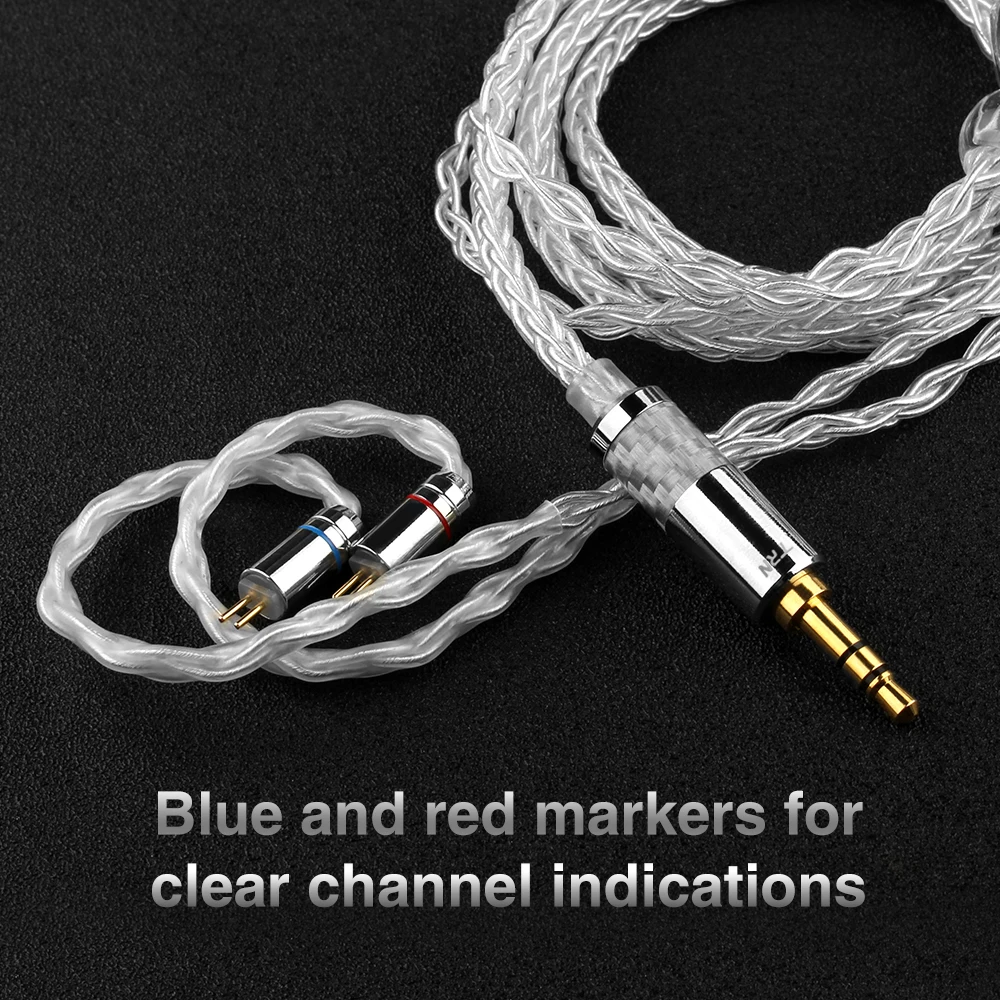 TRN T3 кабель для наушников серебряный 8 ядерный провод Hi Fi плетеный V90 V80 ST1 V30 BA5 V10 C10